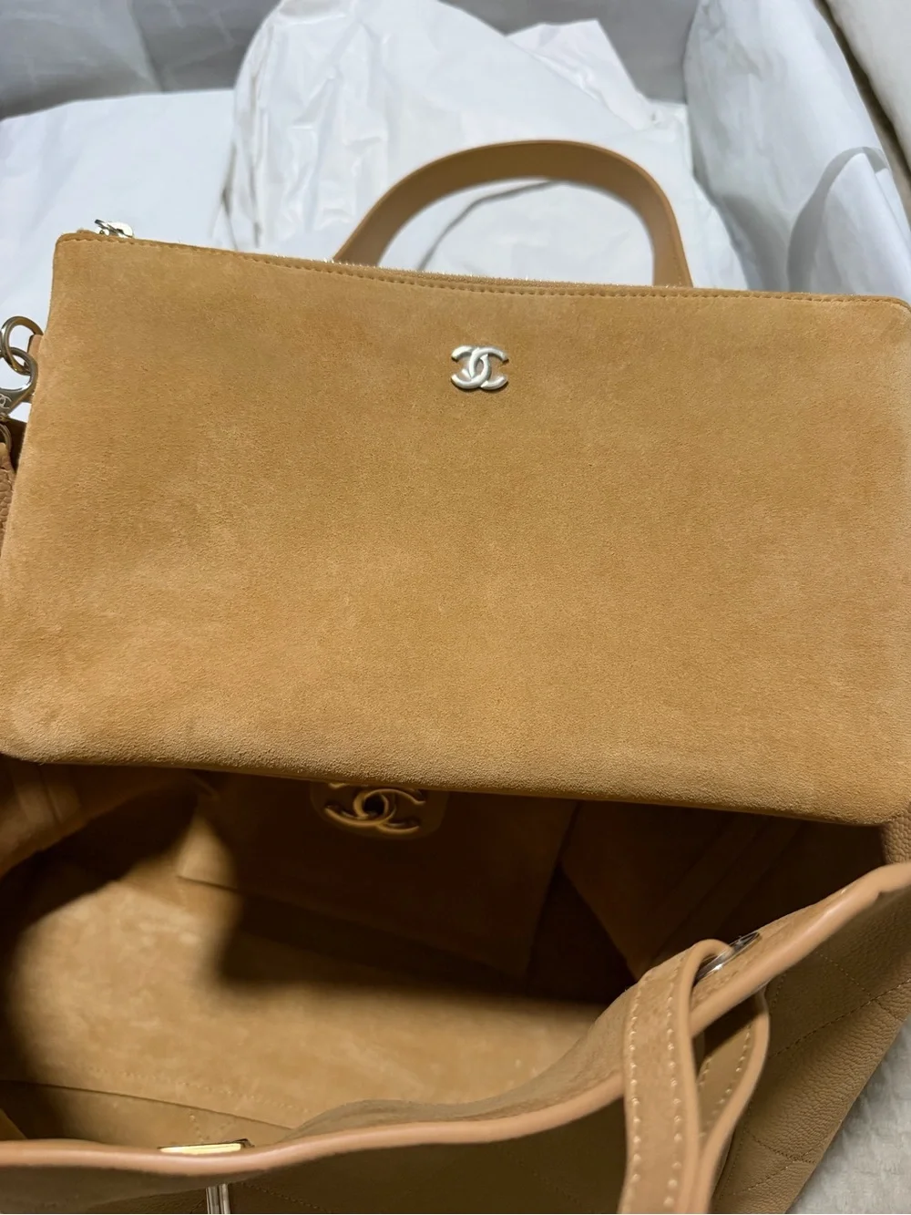 CHANEL Large Beige Shopping Tote